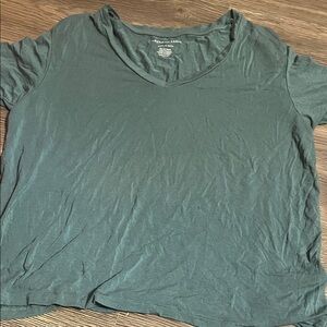 American Eagle Outfitters Forest Green V-Neck Tee